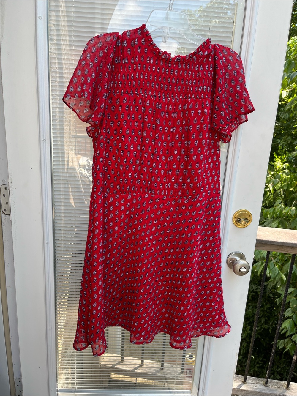 LOFT Red Paisley Print Dress size 12